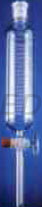 SEPARATING FUNNEL, CYLINDRICAL WITH STOPCOCK AND GLASS STOPPER.
